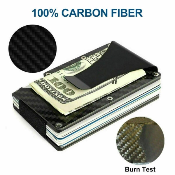 RFID Blocking Minimalist Carbon Fiber Card Holder with Money Clip for Men โ image 4