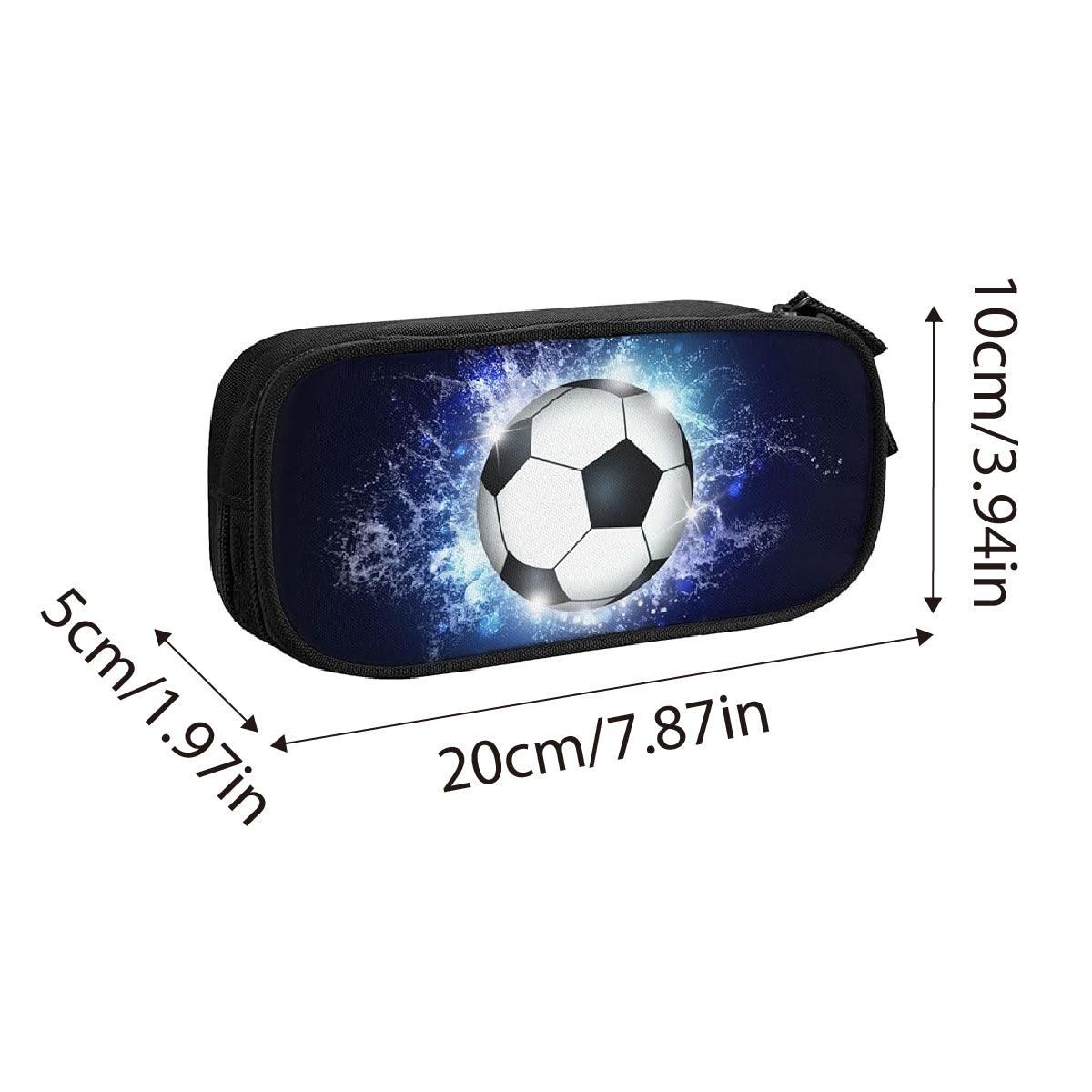 Multifunctional Football Pattern Pencil Case Cartoon Pen Bag for School Supplies — image 4
