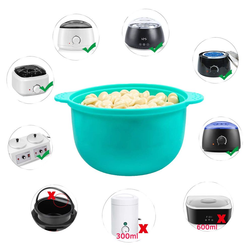 6 Pieces Silicone Wax Pot Replacement, 14 oz Wax Pot Insert for Hair Removal Wax Warmer Liner, Removable Waxing Bowl for Home Use, 500 ml โ image 3