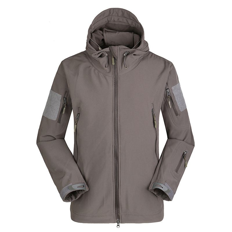 ESDY Men Softshell Jacket Outdoor Fleece Training Coat Grey XXXL