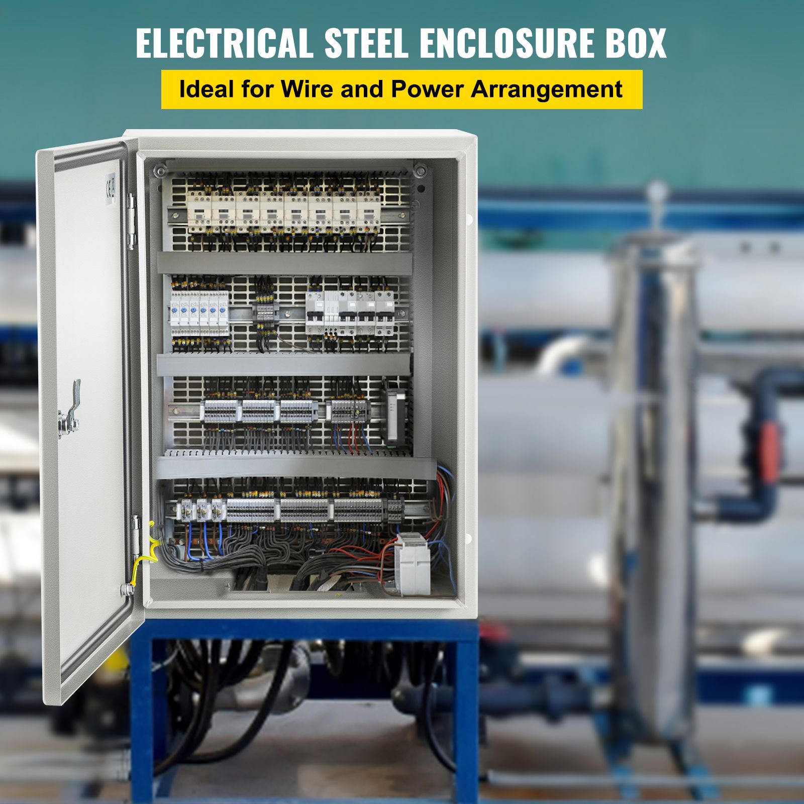 Steel Electrical Box 16'' x 12'' x 8'' Electrical Enclosure Box, Carbon Steel Hinged Junction Box, IP65 Weatherproof Metal Box Wall-Mounted Electronic — image 2