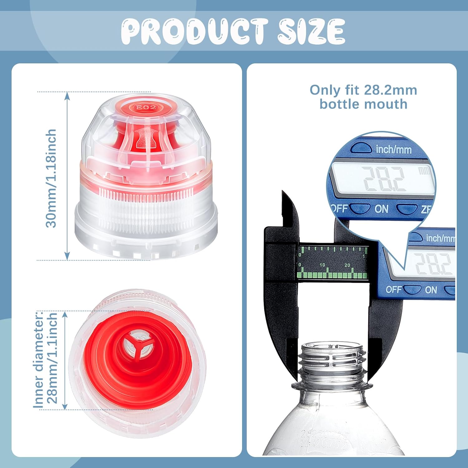 30 Pcs 28 mm Push Pull Replacement Caps Reusable Colorful Plastic Soda Twisted Water Bottle Lid Top Suitable for 28 mm Sport Bottle Cap — image 2