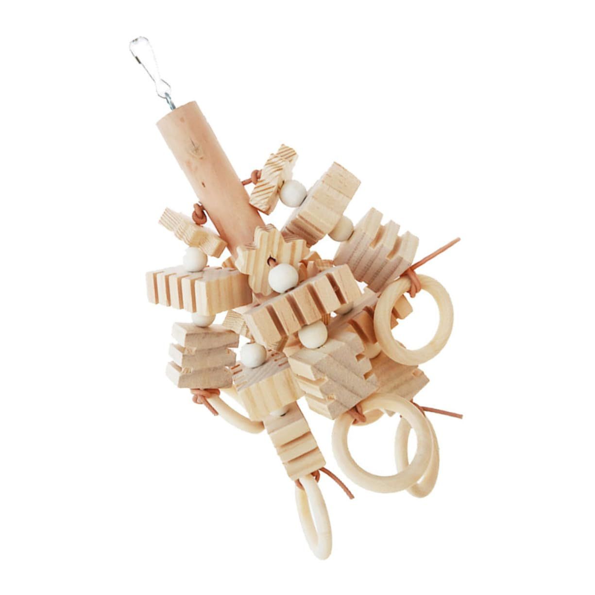 Parrot Chew Wooden Blocks for Medium Large Birds Teeth Grinding and Tearing Pre-Assembled Bird Chewing for Claw Grinding and Exploration Suitable for
