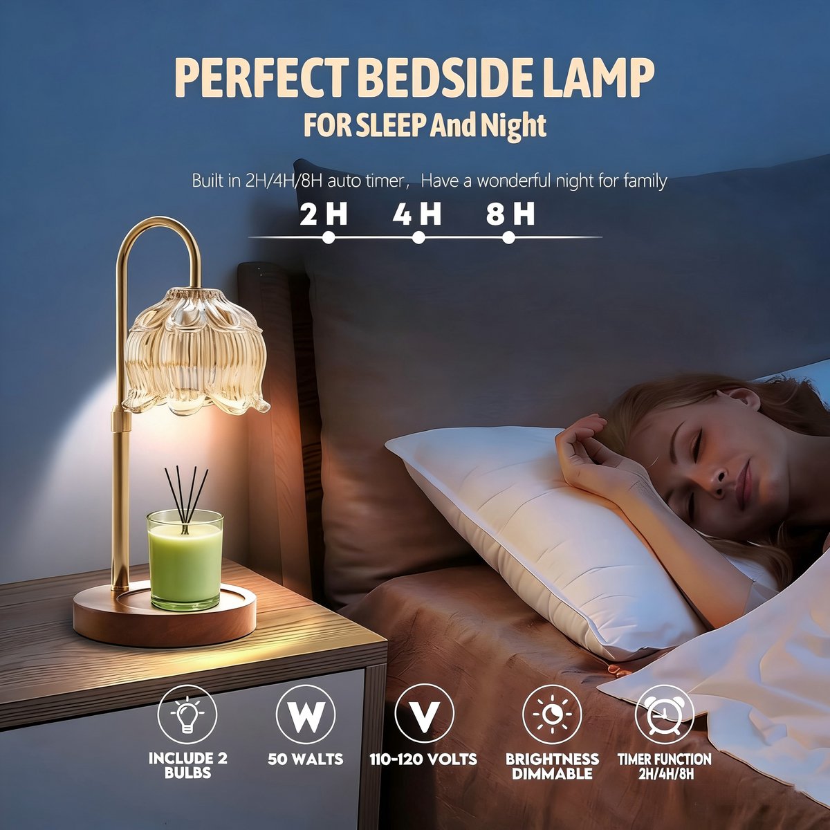 Candle Lamp - Candle Warmer with Dimmer - Electric Candle Lamp with Timer - For Scented Jar Candles - Home Decor — image 5