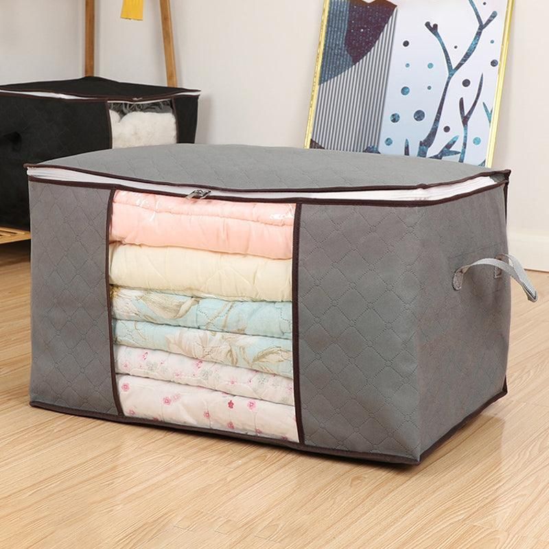 1/4X Bamboo Charcoal Clothes & Quilt Storage Bag with Zipper Box - 2xVertical + 2xHorizontal โ image 6