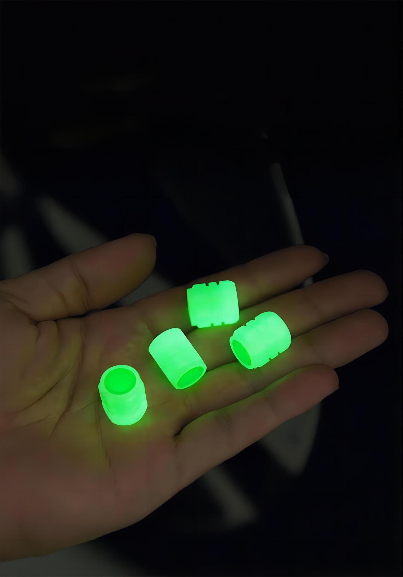 2 Packs of 4 Yellow Luminous Tyre Valve Caps Glow in The Dark Universal Wheel Air Dust Covers for Cars Bikes Motorcycles Scooters One-Piece Design โ image 4