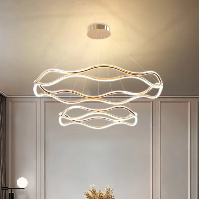 BAMDECOR A212/2 Modern Wavy Art Aluminum Light Fixture for Living Room Bedroom Indoor Decor โ image 5