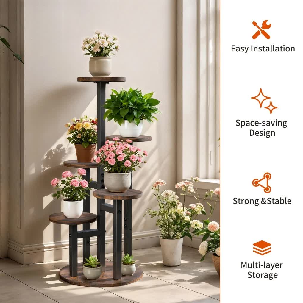 Multi-Tier Flower Plant Stand Industrial Metal Garden Flower Pots Rack AU โ image 4