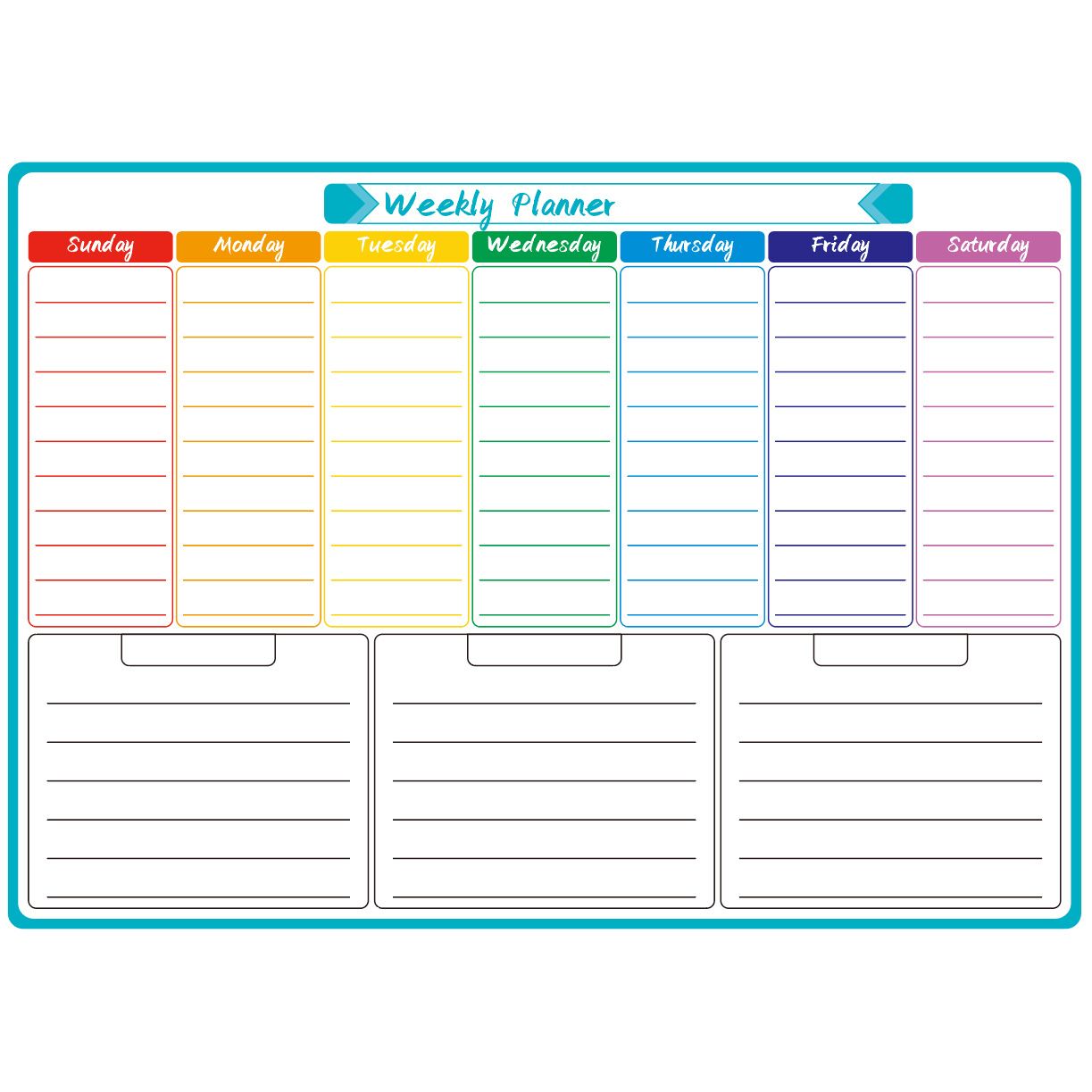 Magnetic Dry Erase Weekly & Monthly Planner Set, Fridge Whiteboard Calendar with 7 Markers & Eraser, Reusable Shopping List Board for Home, Office, Kitchen — image 3