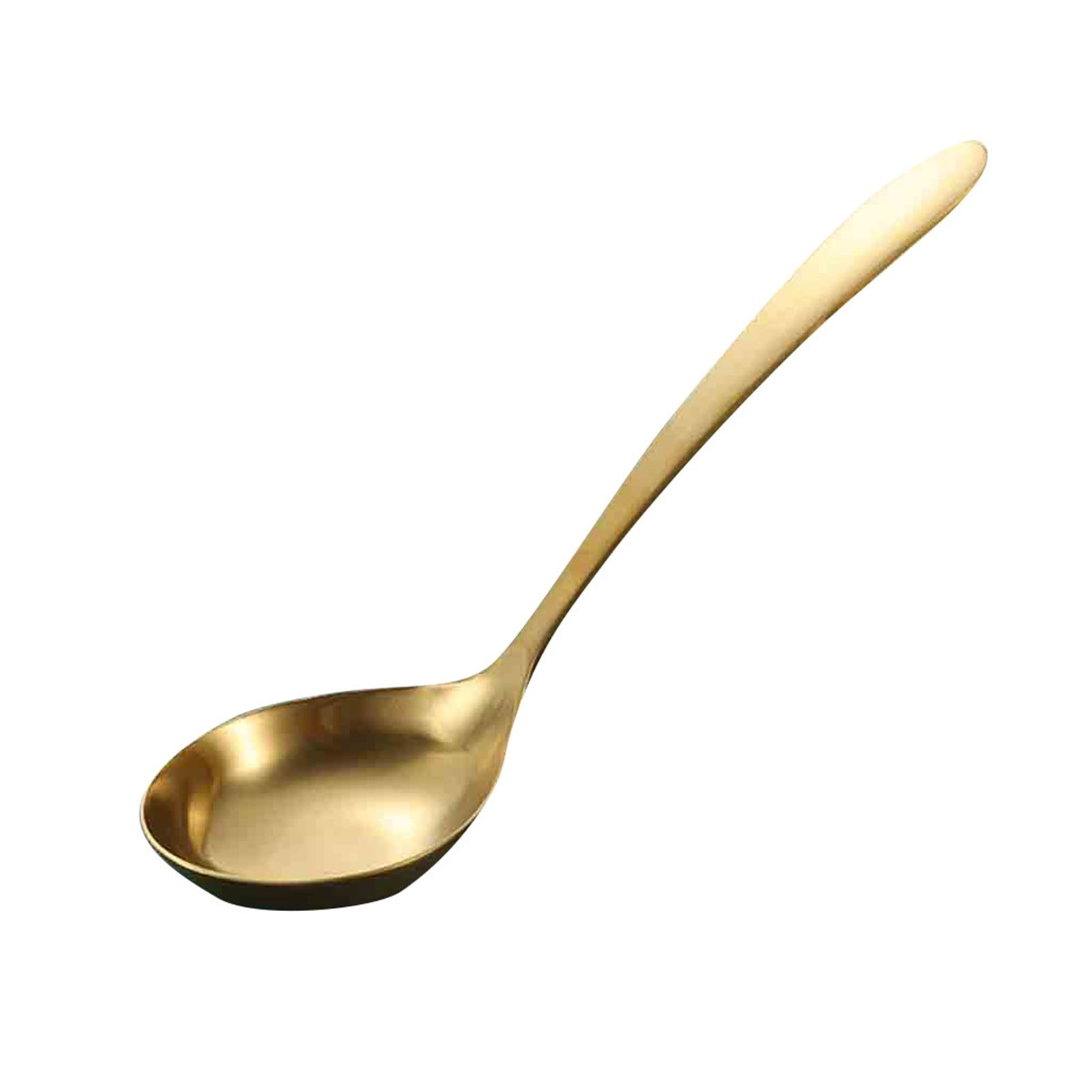 Gold Ladle, Stainless Steel Kitchen Ladle With Gold Plating, Soup Ladle, Cooking Ladle, Metal Soup Spoon For Cooking, Dishwasher Safe, Easy to Clean, 1 Pcs One β image 2