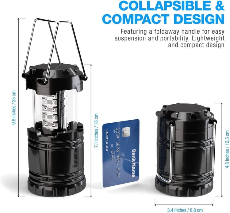 30 LED Camping Lantern, Waterproof Foldable Tent Light with Battery Power โ image 2
