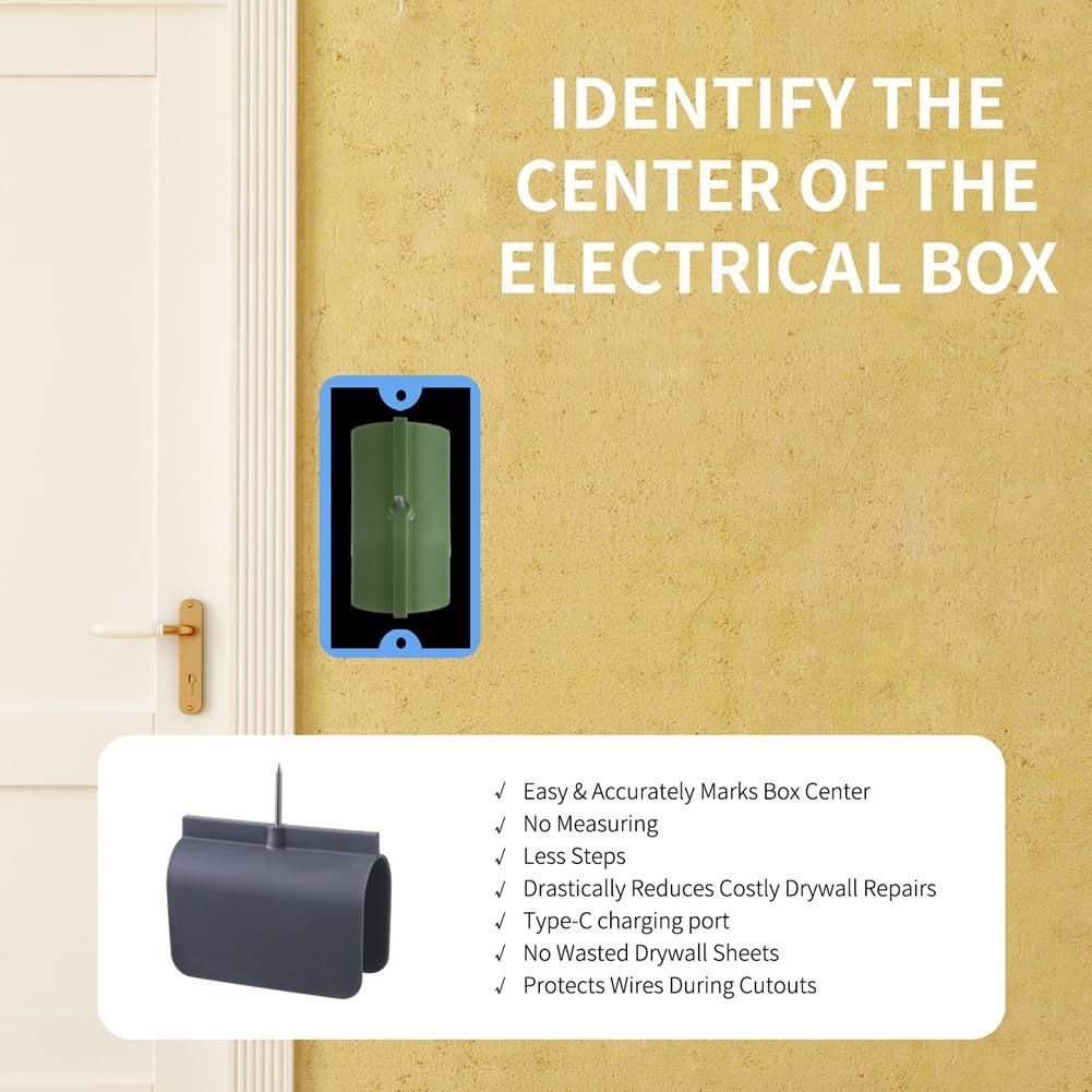 Drywall Marking Tool for Electrical Outlets, Wire Protection Drywall Electrical Box Locator positioner Green โ image 5