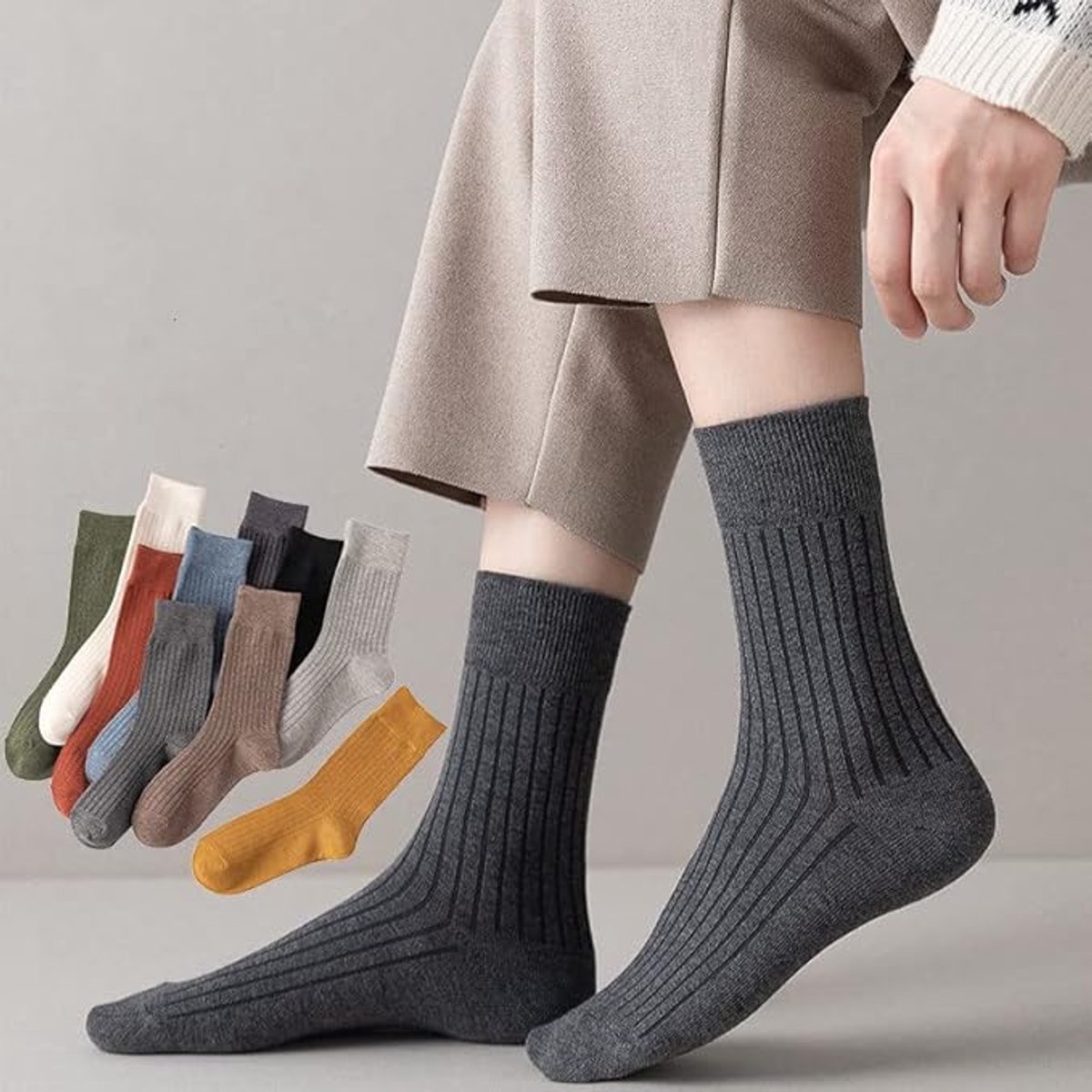 Socks - 10 Pairs Women's Socks - Women's Socks Value Bundle Size 36/40 - socks - stockings - Women's Socks Solid Color - Long socks - autumn Socks - soft — image 3