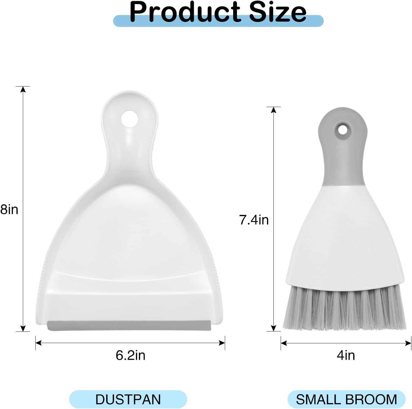 Compact Broom and Dustpan Set with Mini Hand Brush - Portable Cleaning Kit for Home Office Desks Keyboards Sofas Kitchens Pets and More — image 2