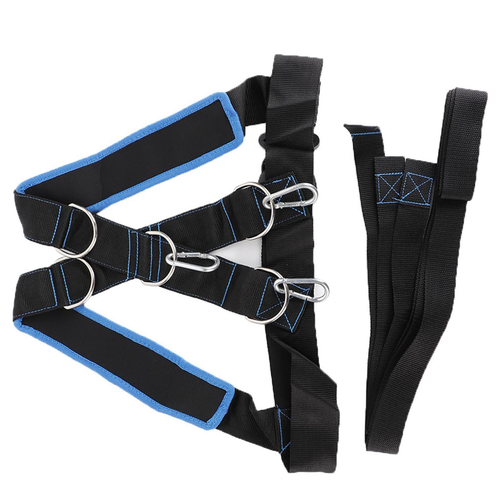 Speed Strength Training Sled Shoulder Harness Resistance Band Belt (Black + Blue) β image 4