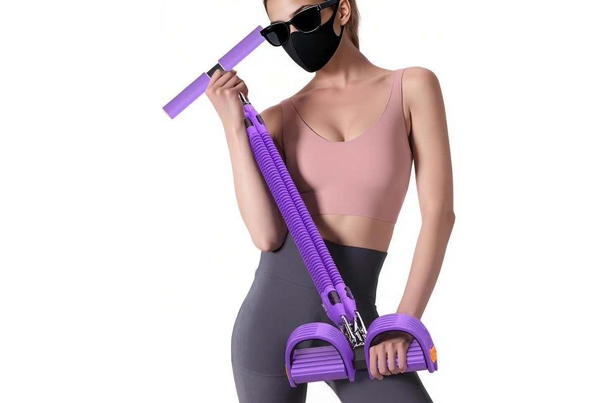 1 Set 4-in-1 Resistance Band Pedal Puller for Sit-Up Home Gym Yoga Pilates - 4 Tubes โ image 3
