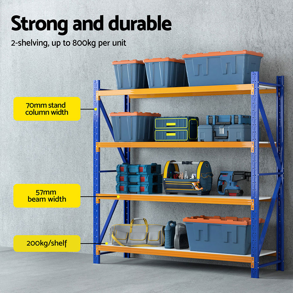 Giantz 4Mx2M Garage Shelving Warehouse Rack Orange — image 4