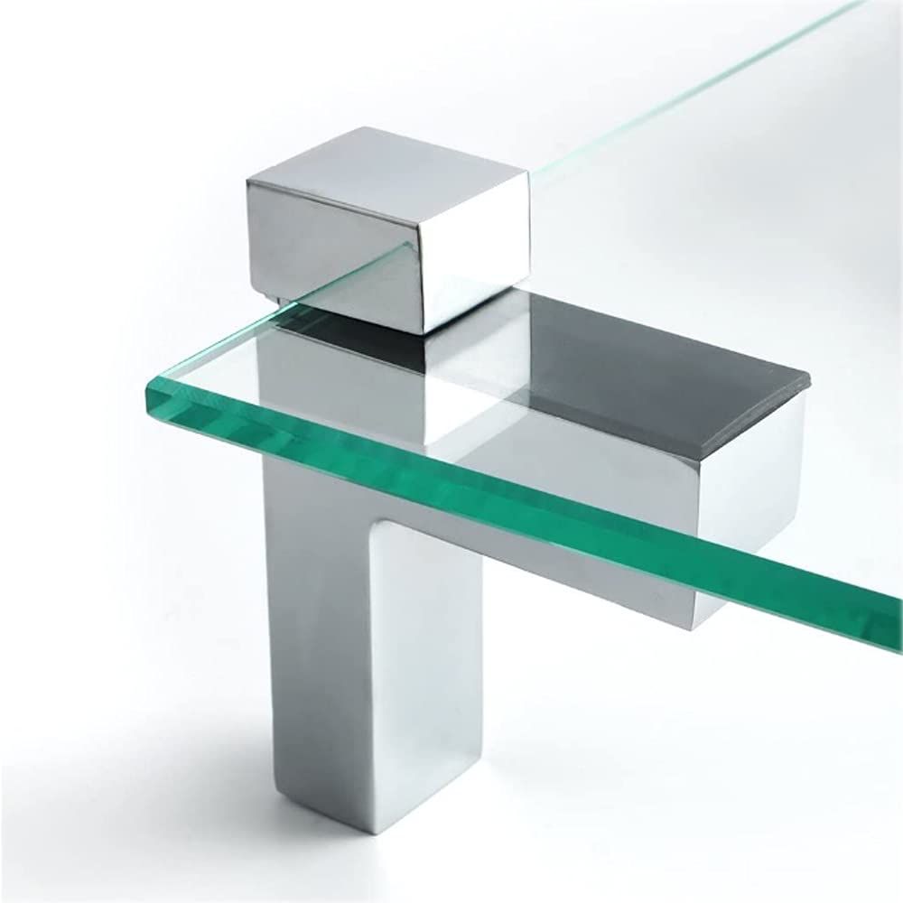 2 Pcs Adjustable Wood/Glass Floating Shelf Brackets Wall Mount, Solid Metal 90 Degree Right Angle Adjustable Wood Glass Shelf — image 5