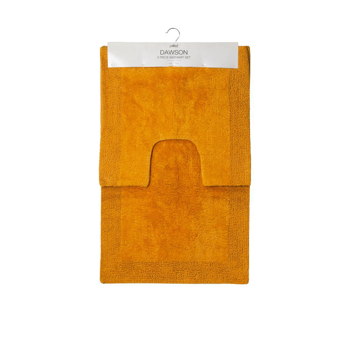 J.Elliot Home 2000GSM 2 Pce Dawson 100% Cotton Bath Mat Set Mustard