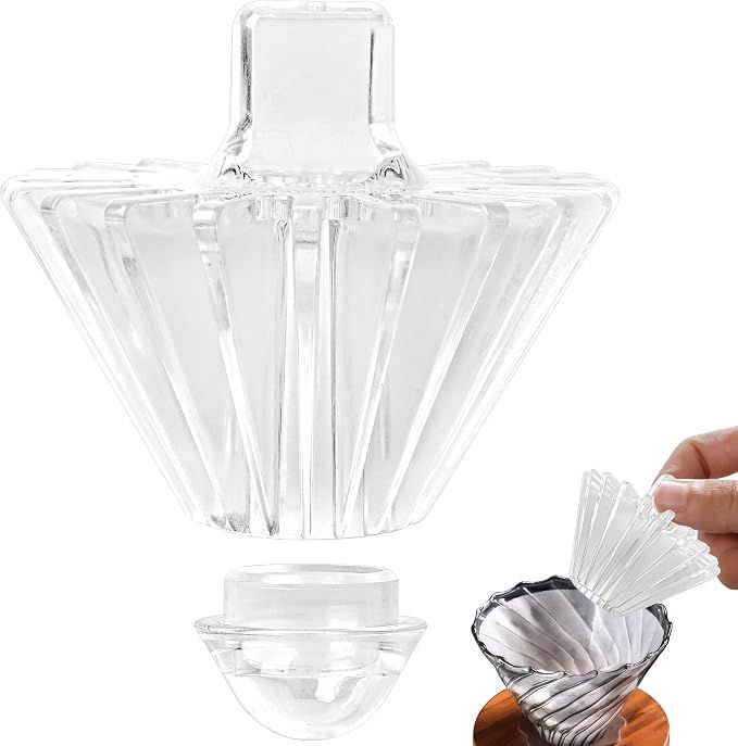 2-in-1 Convertible Style Coffee Filter Shape Fixed Tool For V60 & Basket Pour Over Coffee Filter Paper Assistant – Convenient and Efficient Accessory for