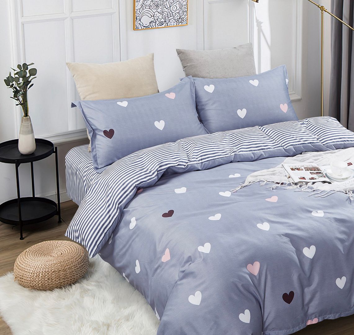 Love Heart Super King Size Quilt/Duvet Cover Set — image 2