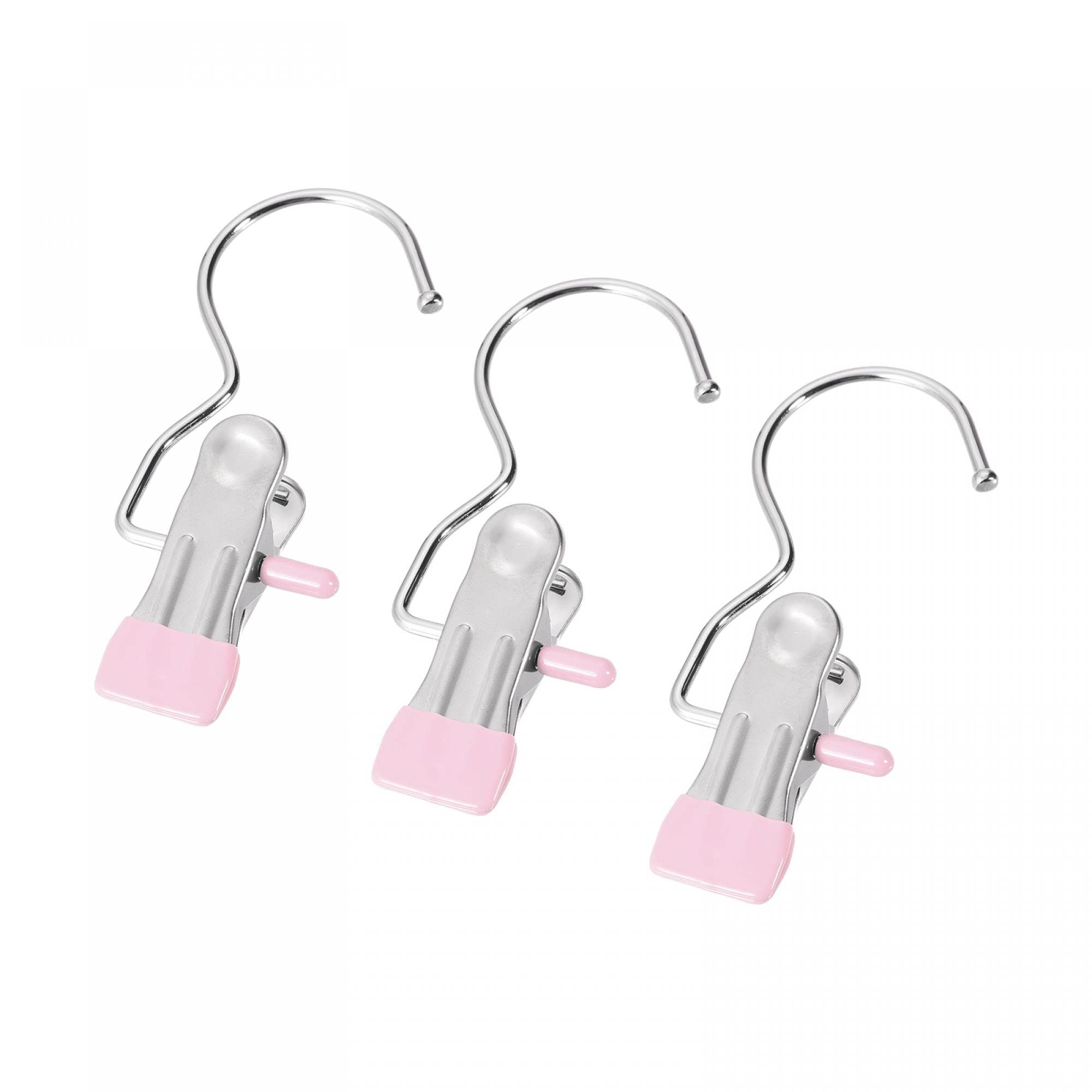 6 PCS Rustless Clips Space-Saving Clothes Peg Laundry Hook Hanging Portable Heavy Duty Clothes Pin Bras Socks Bath Towel Pink