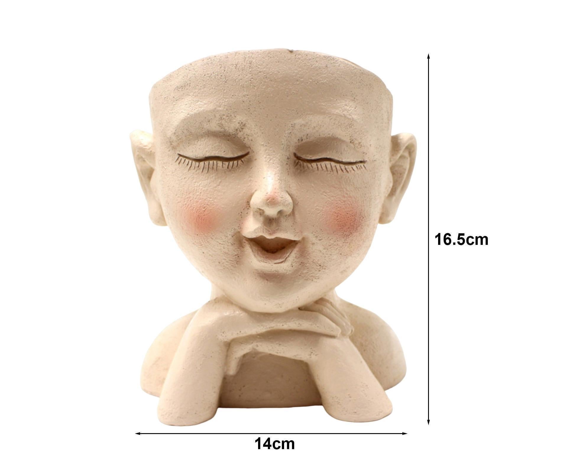 Face Flower Pot with Drainage Resin Succulent Cactus Plant Face Planter Garden Supplies-Multicolor — image 6