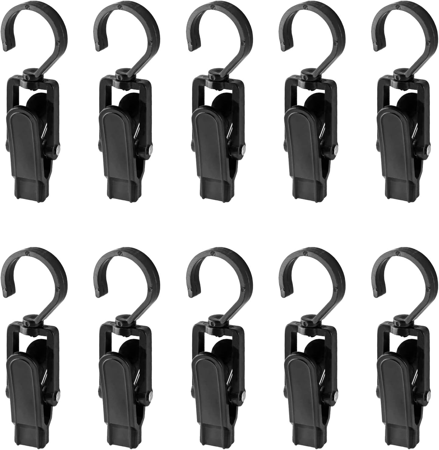 10 PCS Laundry Hooks Clip, Plastic Clothes Pins, Super Strong Hanger Clips, Swivel Hooks Clip for Clothing