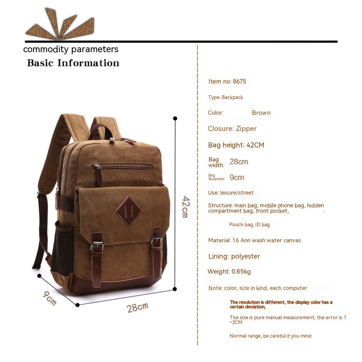 Vintage Canvas Backpack-Large Capacity, Multi-Functional Durable Outdoor Rucksack for outdoor hiking, traveling, camping — image 4