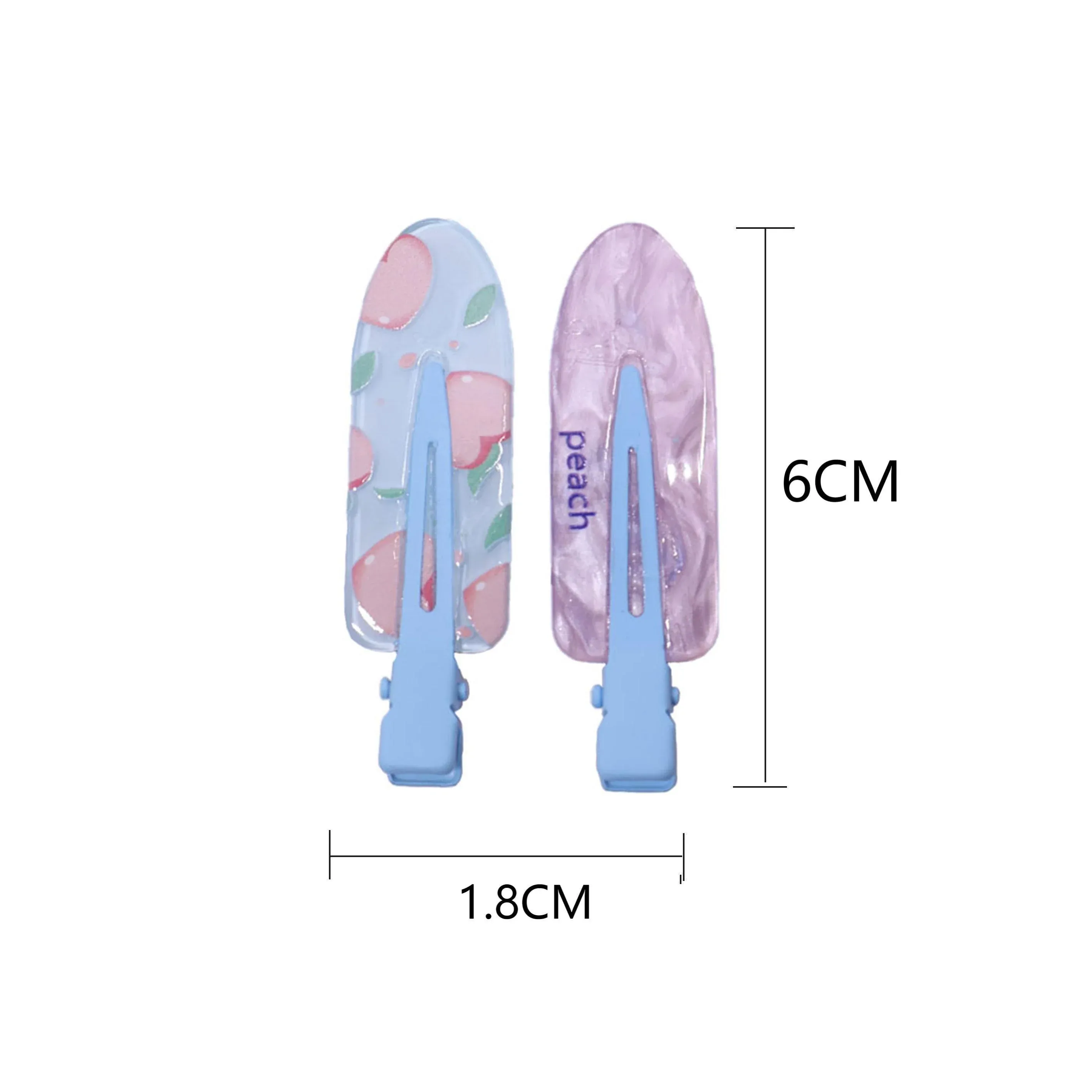 2PCS Juice Series Hair Clip Makeup Hair Accessories Colourful Hair Barrettes - Peach โ image 5