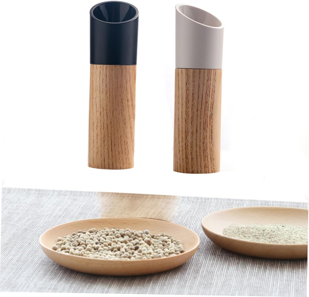 Pepper Mill - Manual Ceramic - Wooden Kitchen Utensil - For Freshly Ground Spices - Easy to Clean - 160mm * 45mm - White โ image 4