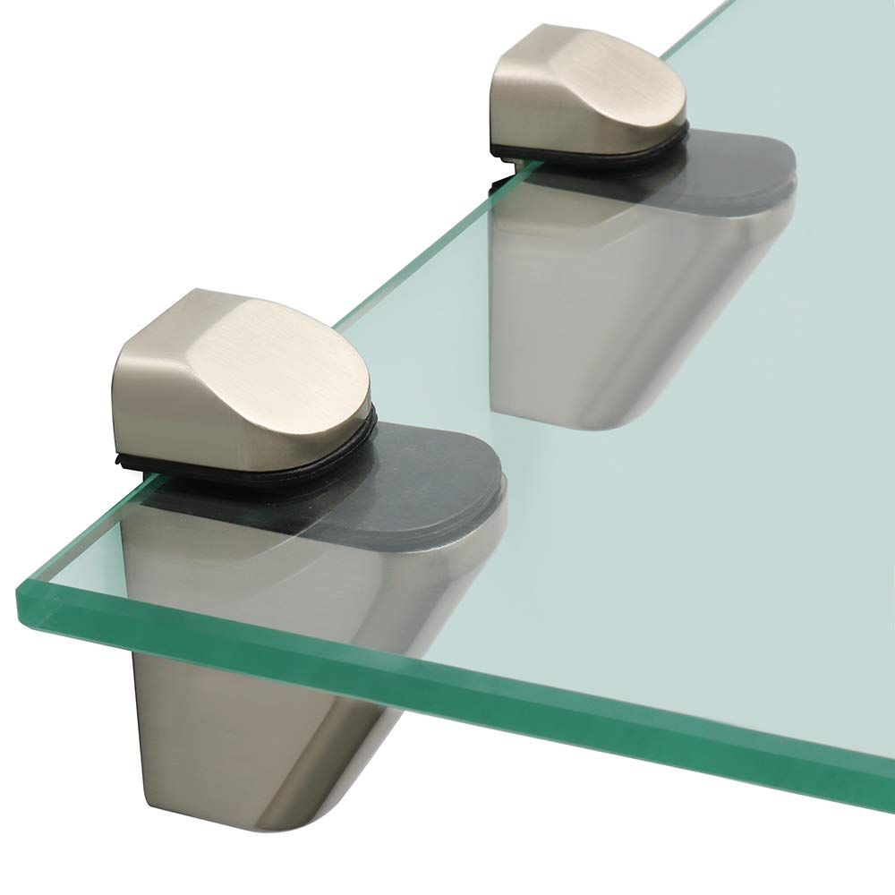 2 Pcs Adjustable Brackets Board/Glass Shelf Bracket Wall Mount Support Shelves Accessories-2P Brushed Nickel — image 2