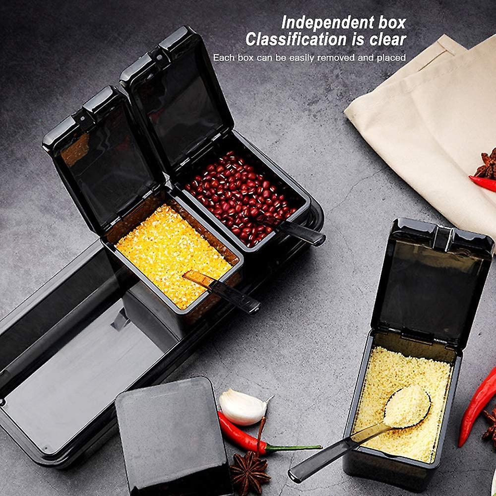 Set Of Condiment Boxes With 4 Removable Compartments For The Kitchen, Condiments — image 4