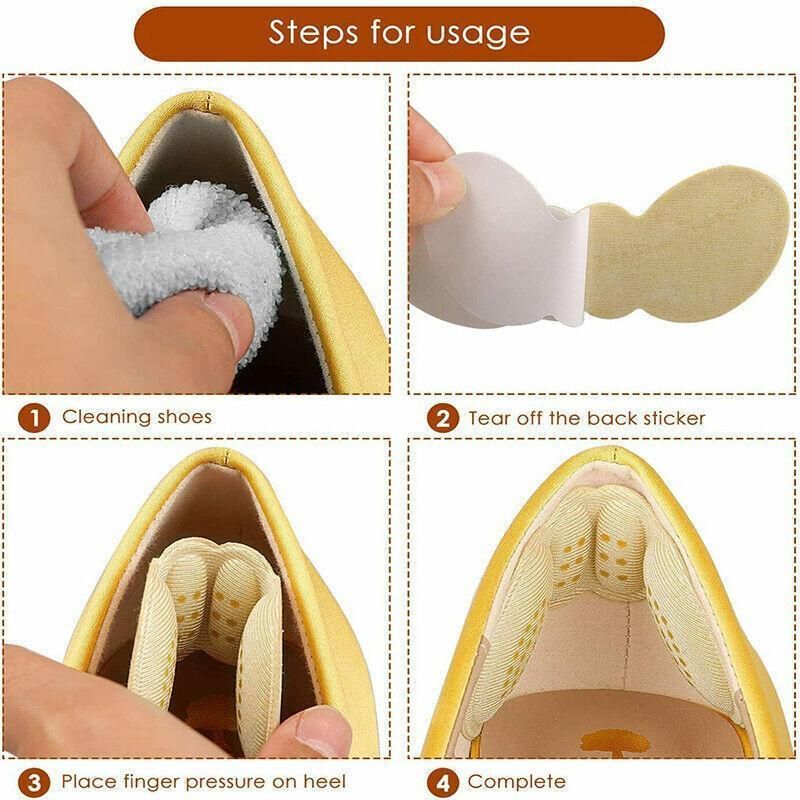 1Pair Thin Heel Insole Heel Protectors Heel Pads Shoe Liner Shoe Inserts Heel Grip - Apricot — image 5
