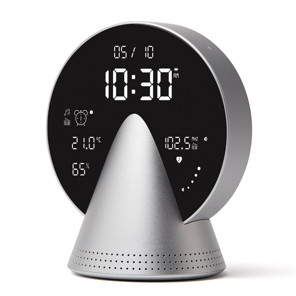 Lexon Conic Radio Alarm Clock With Fm & Built-In Bluetooth Speaker - Alu Polish — image 3