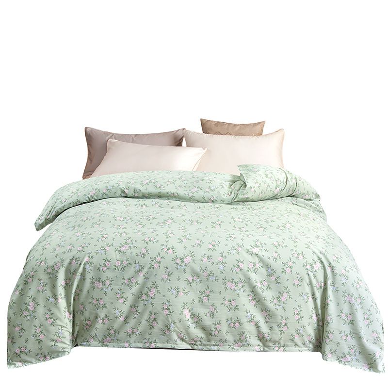 Polyester Reactive Print Stripes Geometric Plaid. Flowerful 9018 snow green 150 × 200cm single quilt cover — image 6