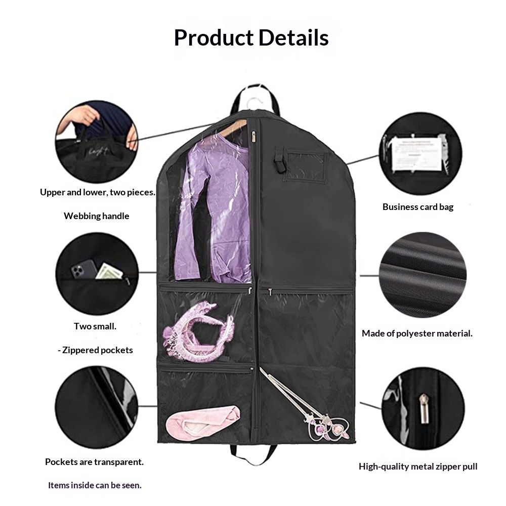 Gusseted Hanging Garment Bags for Travel Storage — image 3
