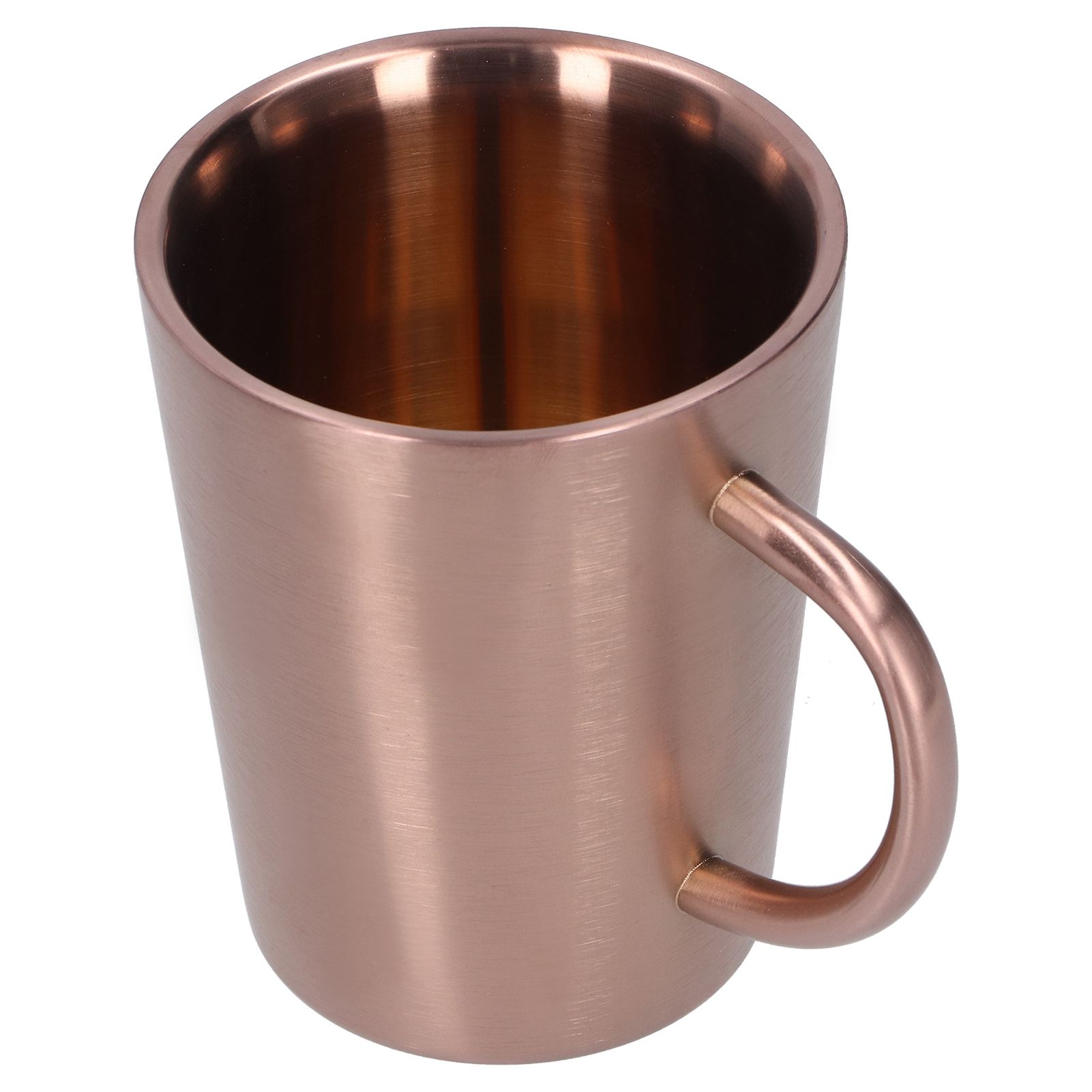 340ml 304 Stainless Steel Beer Mug Coffee Water Cup with Handgrip Double Wall DrinkwareRose Gold — image 2