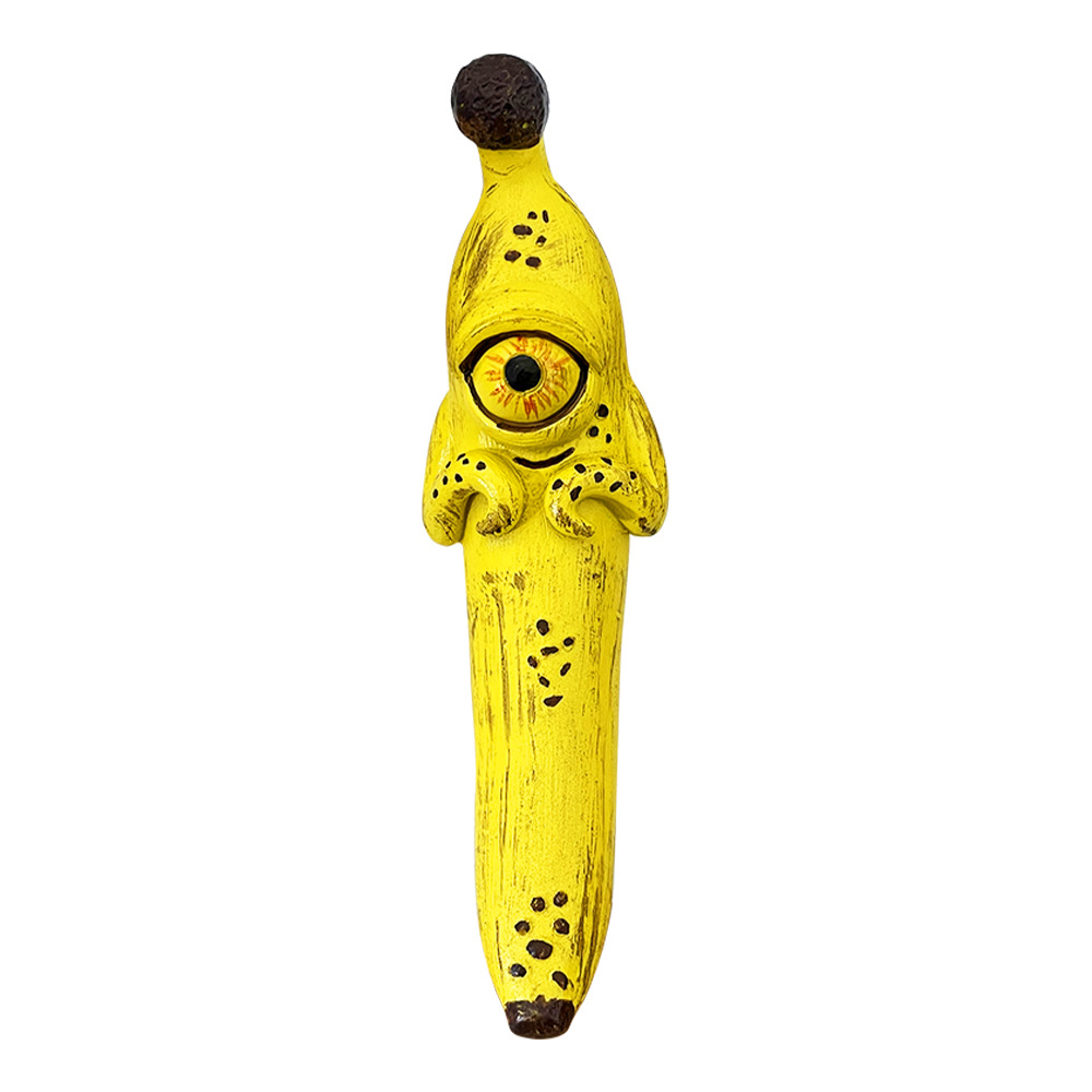 3 Pcs Style 1 Yellow Whimsical Magic Banana Monster Figurine - Quirky Resin Art Decor for Home & Party