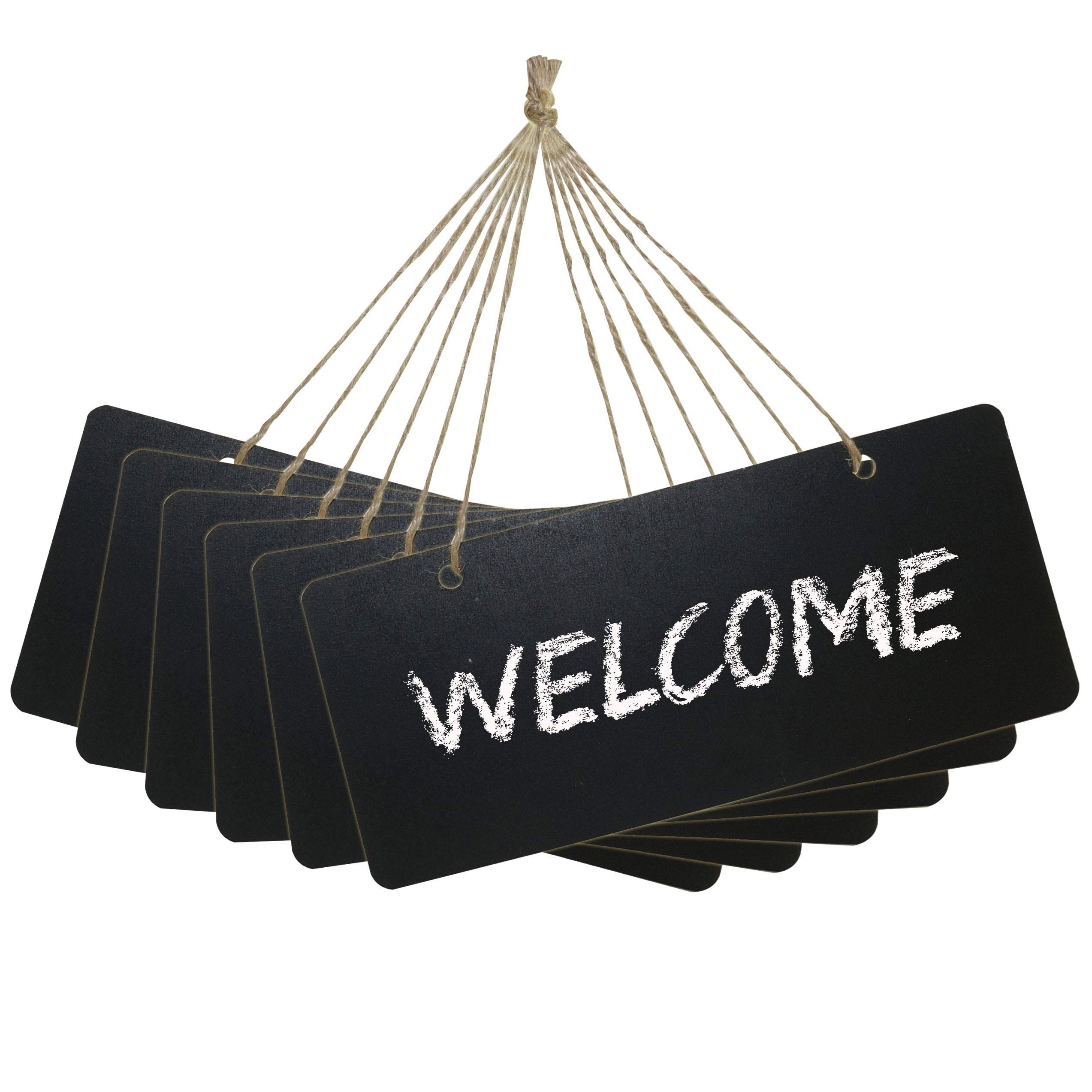 Chalkboard Hanging Signs Erasable Wood Rectangle Small Vintage Rustic Blackboard Message Memo Display for Wedding, Bar, Restaurant, Kitchen Pantry & Wall