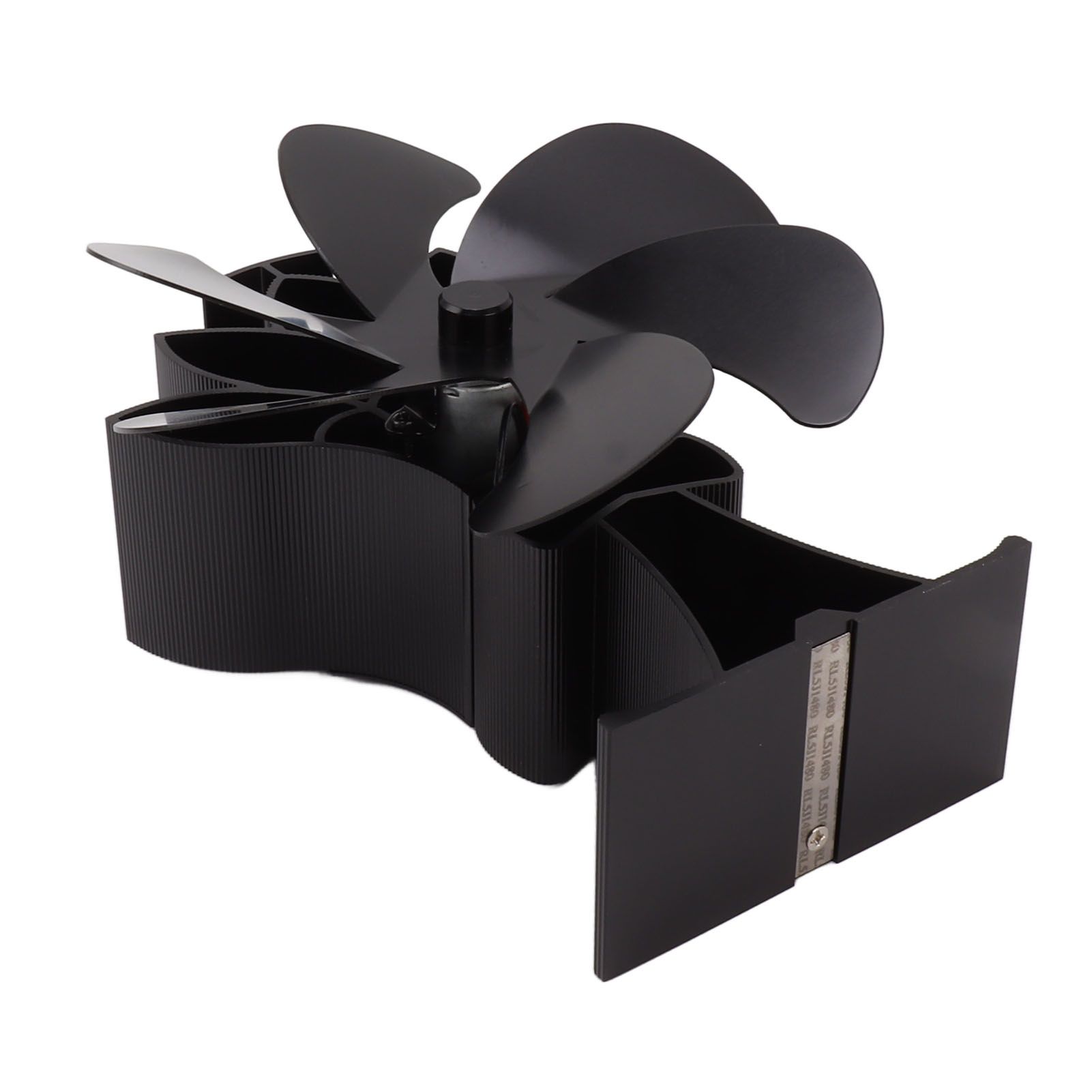 Heat Powered Stove Fan 6 Blade Aluminum Alloy Low Noise Wood Stove Fireplace Fan for Home Log Burning Stove Black โ image 6
