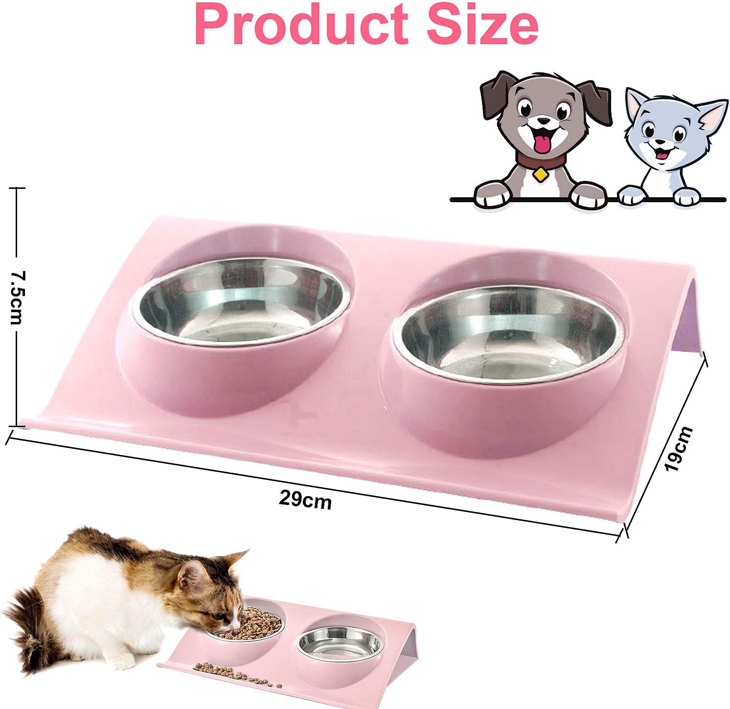 stainless steel cat bowl set — image 2