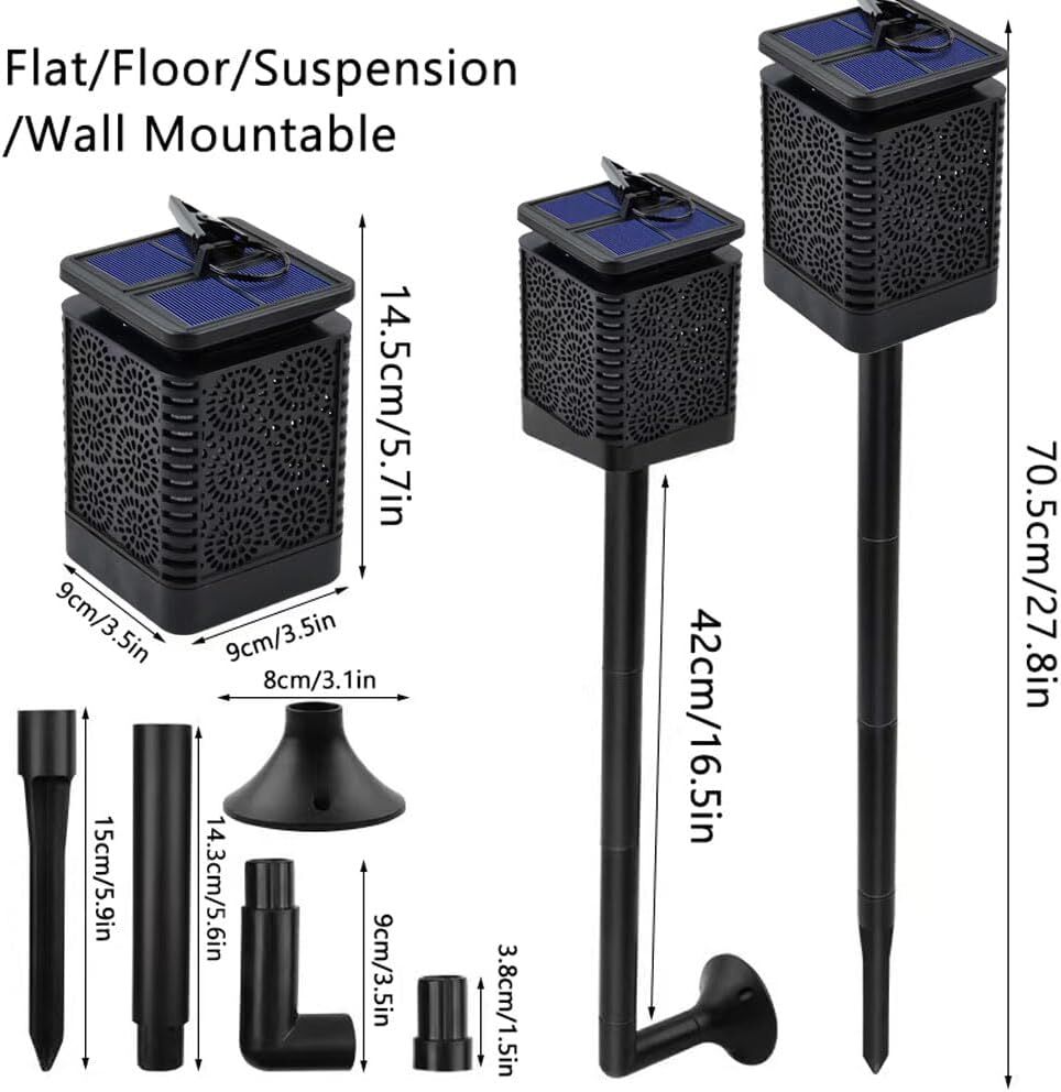 4-Pack Solar Garden Stake Light with Floral Pattern: 12 LED Outdoor Decorative Light with Multiple Mounting Options — image 2