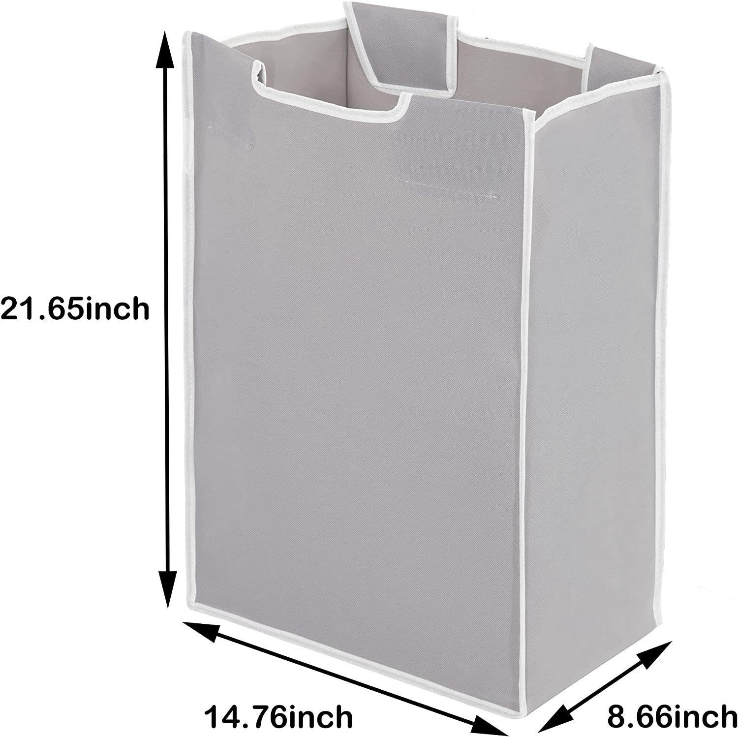2 Pcs Laundry Sorter Replacement Bags Hamper Cart Removable Replacement Laundry Storage Organizer Bag Hamper Liner, No Hooks (Gray) — image 5