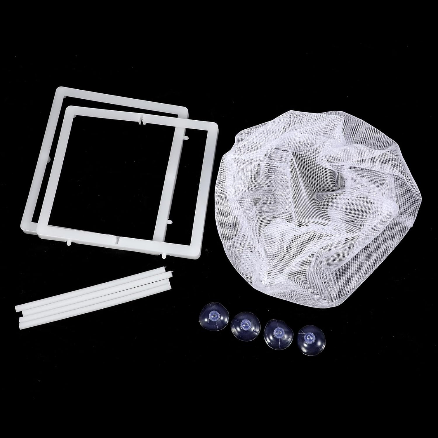 2 Pack Fish Incubator Mesh Box Aquarium, 6.3" x 5.51" x 5.91" Breeder Box for Fish Tank White Nylon Mesh Fishes Breeder Boxes for Aquarium Juvenile Fishes — image 4