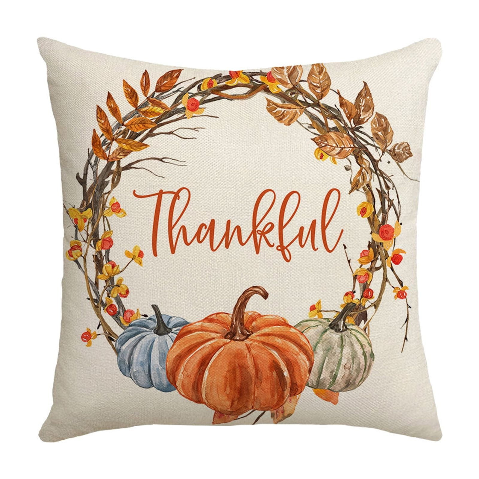 Fall Pillow Covers 18 x 18 inch Pumpkin Maple leaves Throw Pillow Covers Outdoor Autumn Thanksgiving Harvest Farmhouse Pillowcase Cushion Case for Home Sofa