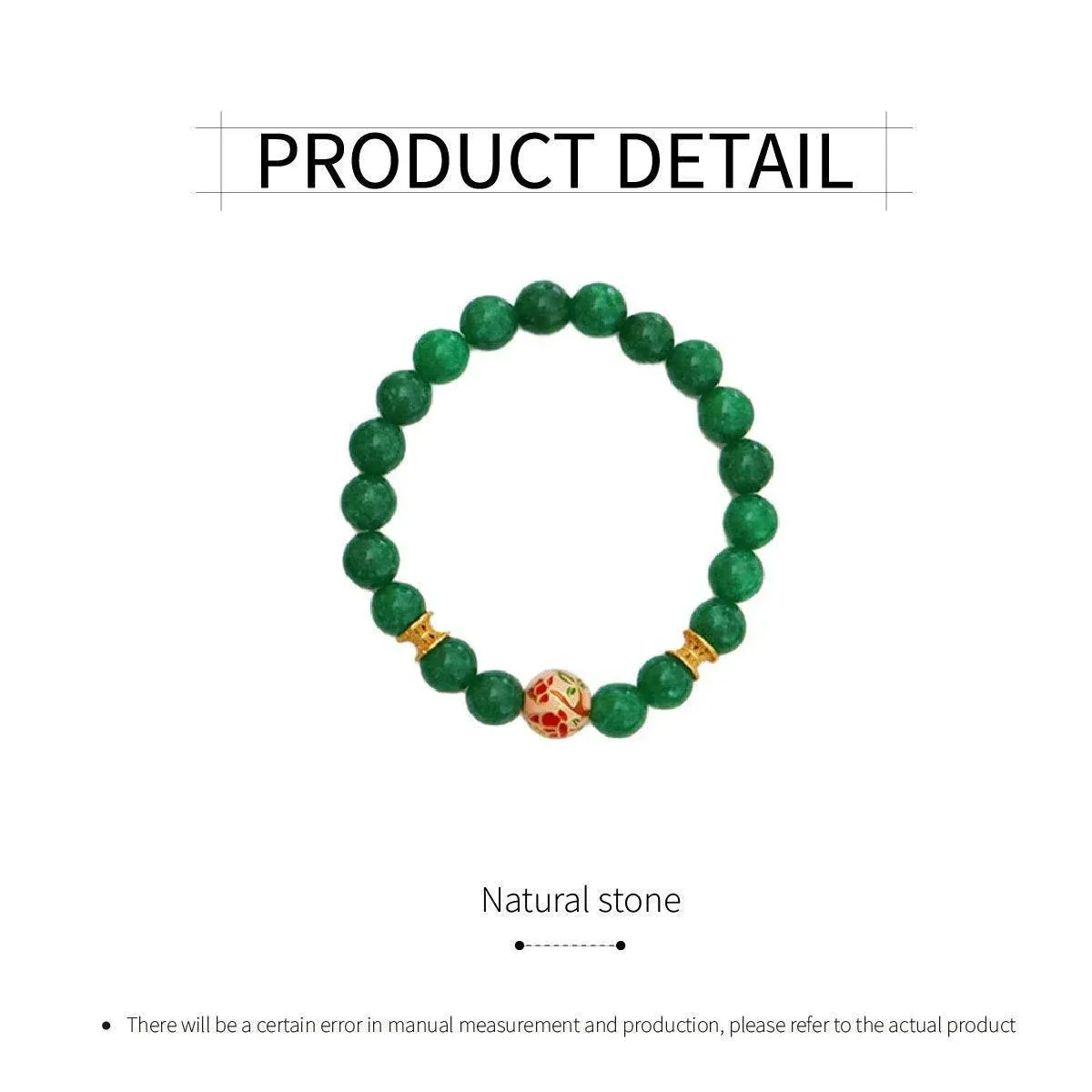 Green Natural Stone Beaded Bracelet Beauty Handmade Women Simple Healing Reiki — image 3