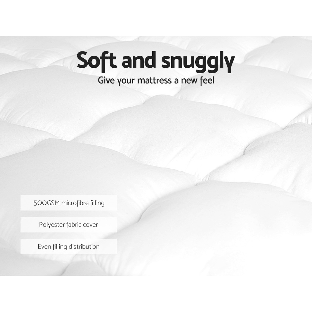 Giselle Bedding Pillowtop Mattress Topper 5cm Thick Mattress Pad for Back Pain Relief & Old Beds Machine Washable 500GSM Breathable Protector Single โ image 3