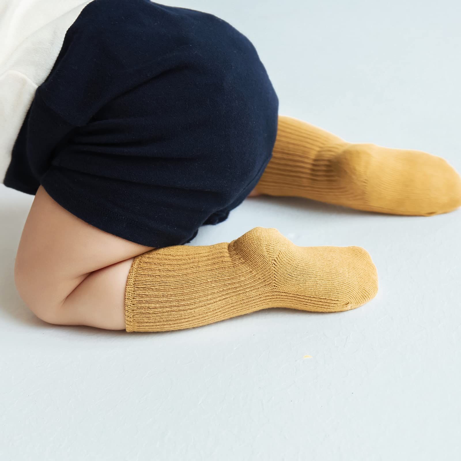 9 pairs Toddler Socks Unisex Baby Crew Socks for Infant Boys Girls Stretchy Cotton Socks Kids 0-36 Months — image 4