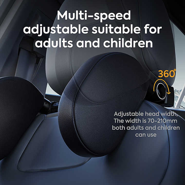 Black Adjustable 3D Memory Foam Car Seat Headrest with Side Support, Universal Neck Pillow for Travel Comfort — image 3